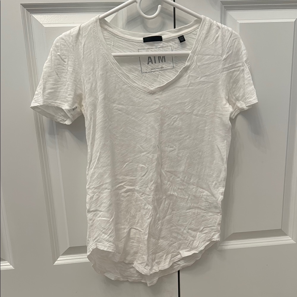 ATM Anthony Thomas Melillo White Fitted Short Sleeve Top